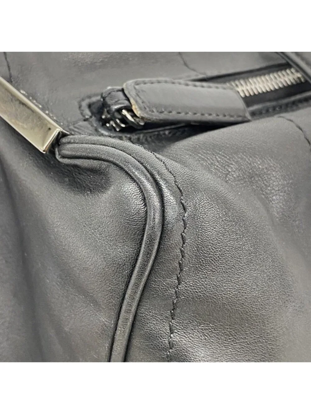 Chanel Handbag Choco Bar Lambskin Black Silver